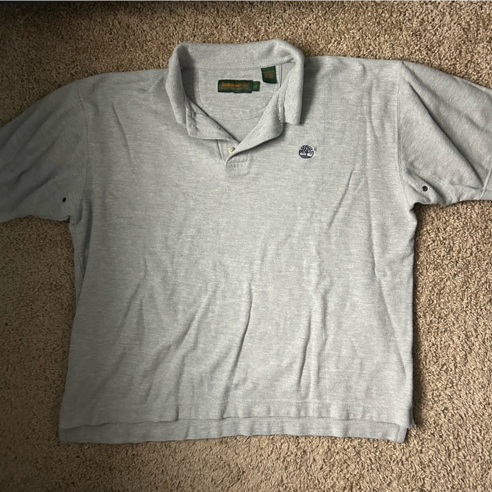 M Vintage Timberland Weather Gear Grey Polo Shirt Size XL |A114